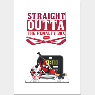 Straight outta the penalty box t-shirt hockey Posters and Art